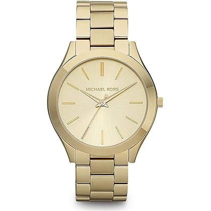  Shop Authentic Michael Kors Slim Runway Analog Gold Dial Gold Steel Strap Watch For Women - MK3739 - Luxxuri