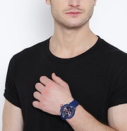  Shop Authentic Guess Trade Blue Dial Blue Silicone Strap Watch for Men - W0967G2 - Luxxuri
