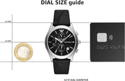  Shop Authentic Emporio Armani Paolo Chronograph Black Dial Black Leather Strap Watch For Men - AR11530 - Luxxuri