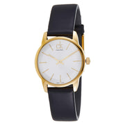  Shop Authentic Calvin Klein City Silver Dial Black Leather Strap Watch For Women - K2G23520 - Luxxuri