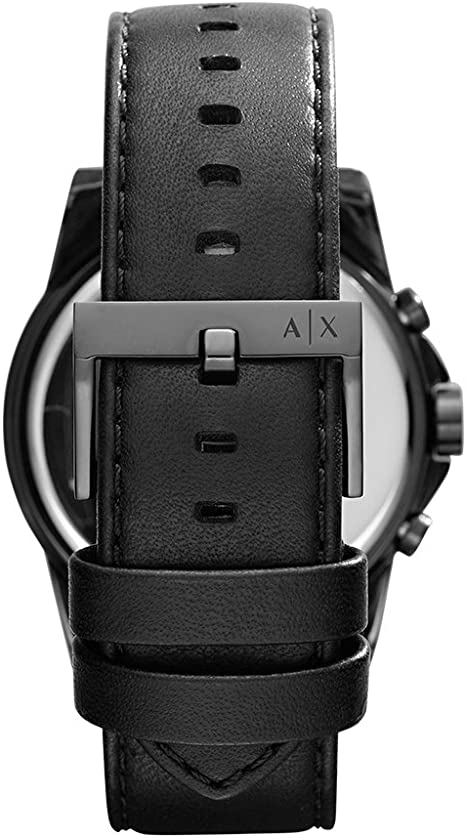  Shop Authentic Armani Exchange Banks Chronograph Black Dial Black Leather Strap Watch For Men - AX1724 - Luxxuri
