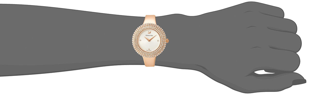  Shop Authentic Swarovski Crystal Rose Silver Dial Rose Gold Steel Strap Watch for Women - 5484073 - Luxxuri
