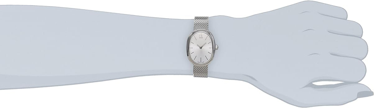  Shop Authentic Calvin Klein Incentive Silver Dial Silver Mesh Bracelet Watch for Women - K3P23126 - Luxxuri