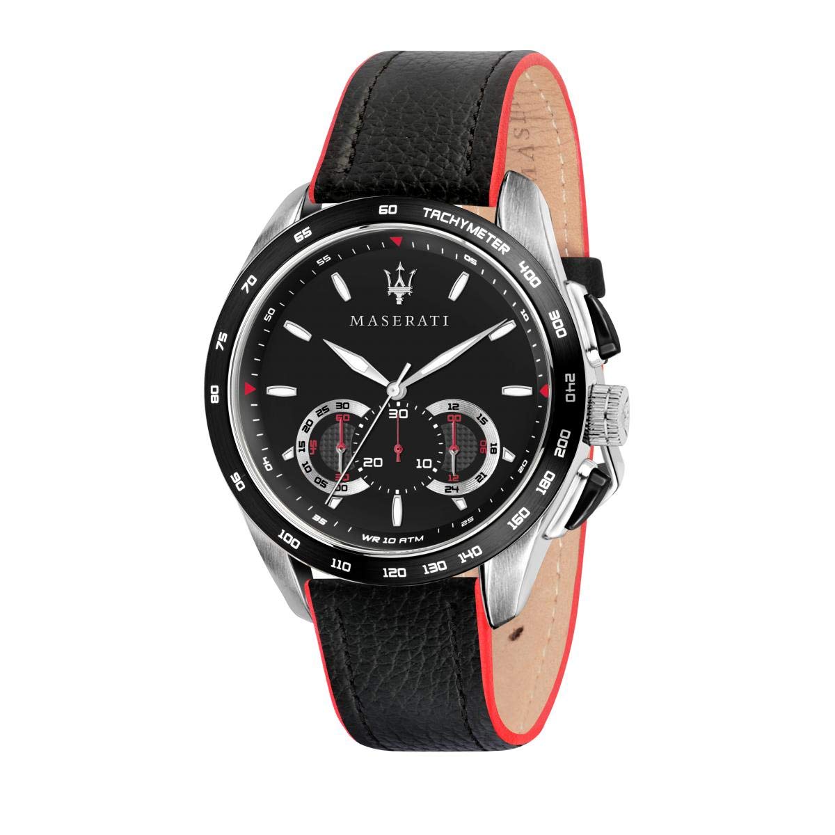  Shop Authentic Maserati Traguardo Black Dial Black Leather Strap Watch For Men - R8871612028 - Luxxuri