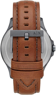  Shop Authentic Armani Exchange Hampton Chronograph Grey Dial Brown Leather Strap Watch For Men - AX2414 - Luxxuri