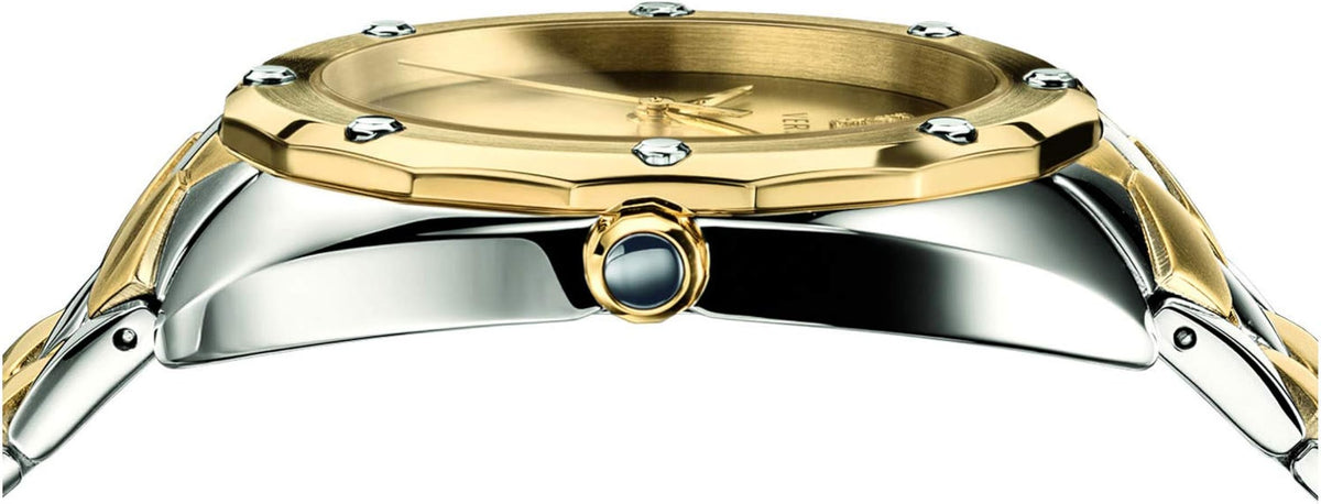  Shop Authentic Versace Shadov Quartz Gold Dial Two Tone Steel Strap Watch for Women - VEBM00518 - Luxxuri