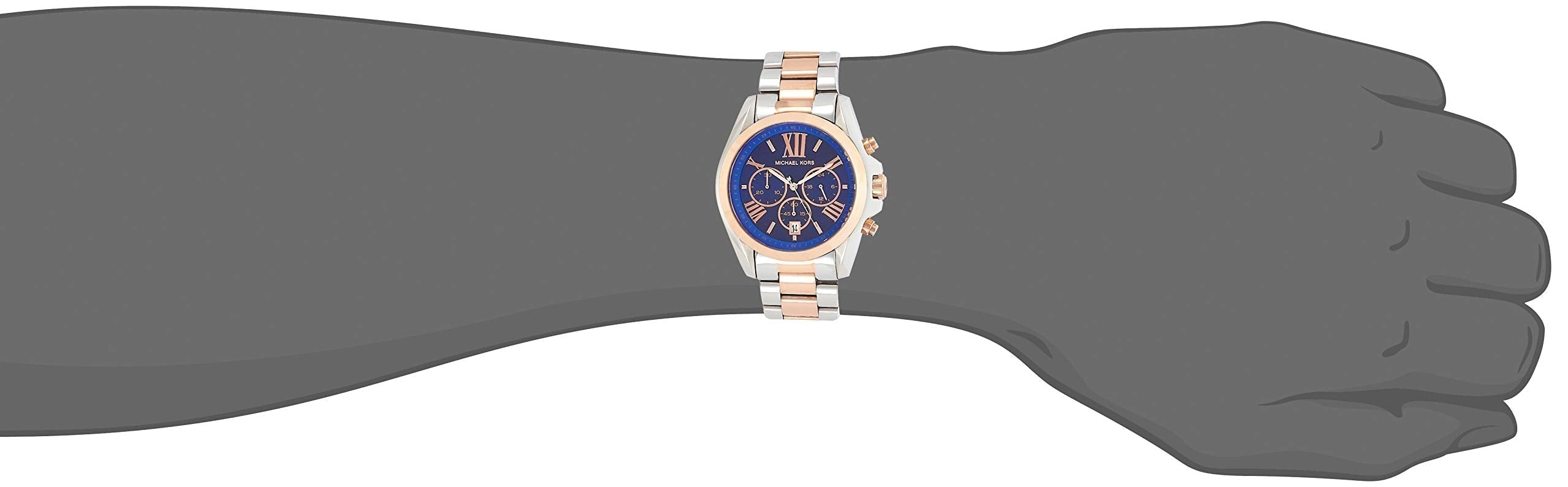 Shop Authentic Michael Kors Bradshaw Blue Dial Two Tone Steel Strap Watch for Women - MK5606 - Luxxuri