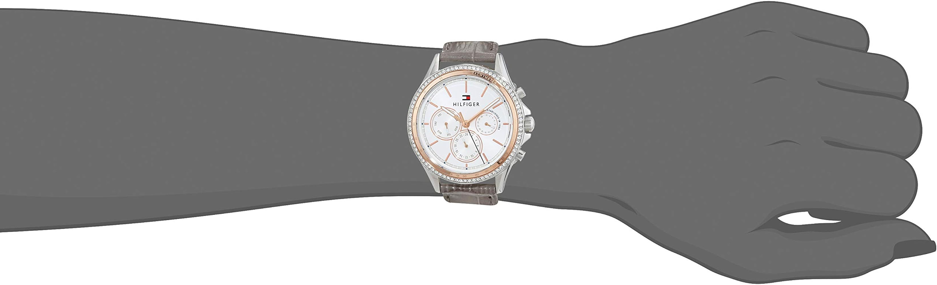 Shop Authentic Tommy Hilfiger Ari Diamonds White Dial Grey Leather Strap Watch for Women - 1781980 - Luxxuri