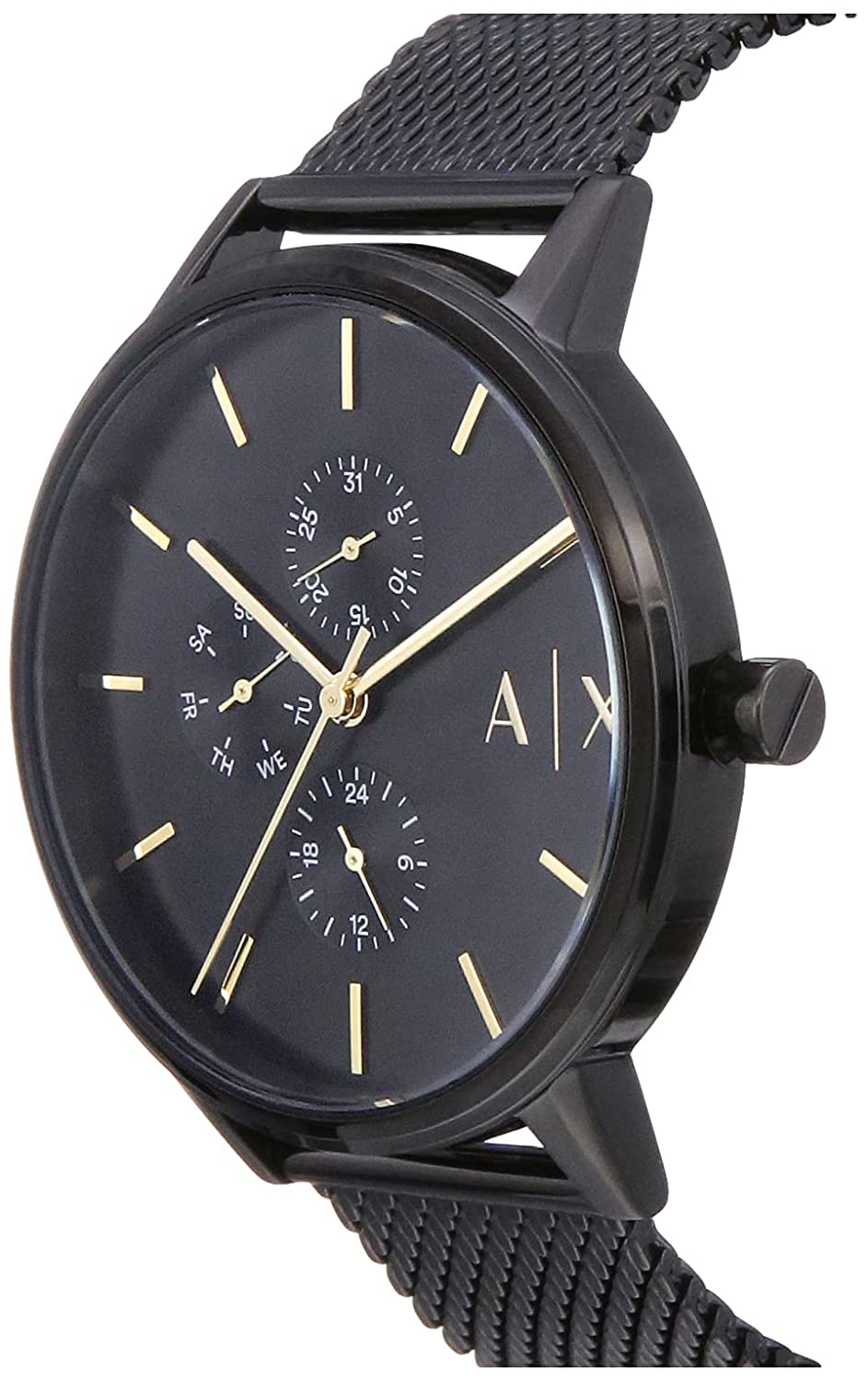  Shop Authentic Armani Exchange Cayde Chronograph Black Dial Black Mesh Strap Watch For Men - AX2716 - Luxxuri