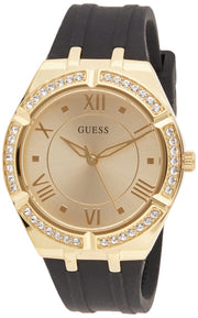 Shop Authentic Guess Cosmo Diamonds Gold Dial Black Rubber Strap Watch for Women - GW0034L1 - Luxxuri