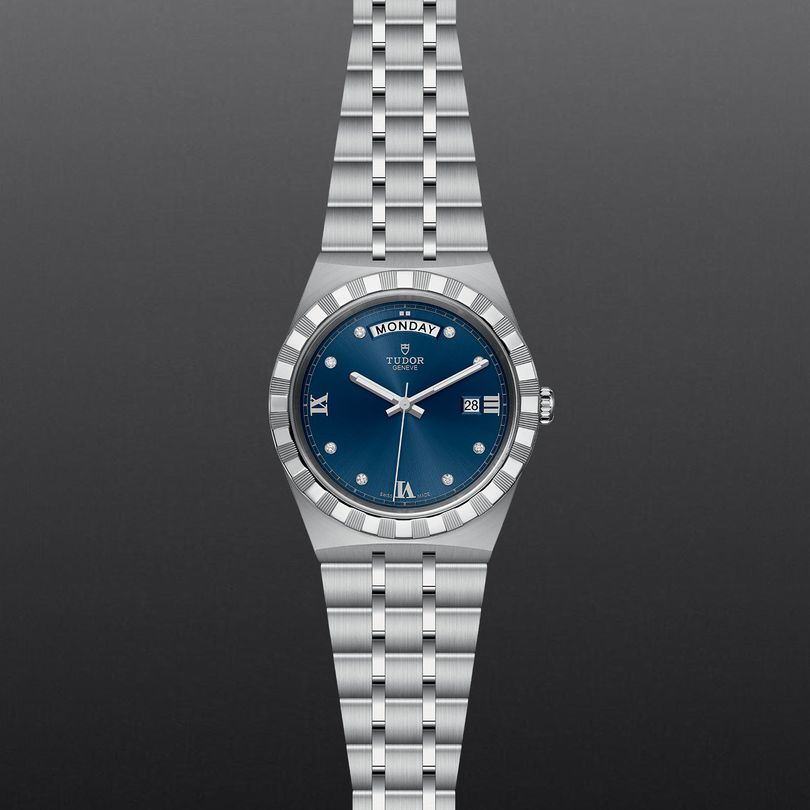  Shop Authentic Tudor Royal Automatic Diamonds Blue Dial Silver Steel Strap Watch for Men - M28600-0006 - Luxxuri