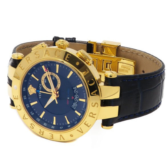  Shop Authentic Versace Race GMT Blue Dial Blue Leather Strap Watch For Men - 29G70D282 - Luxxuri