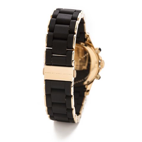  Shop Authentic Marc Jacobs Rock Chronograph Black Dial Black Silicone Strap Watch for Women - MBM2598 - Luxxuri
