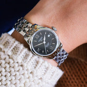  Shop Authentic Tissot Le Locle Automatic Small Lady Black Dial Silver Steel Strap Watch For Women - T41.1.183.53 - Luxxuri