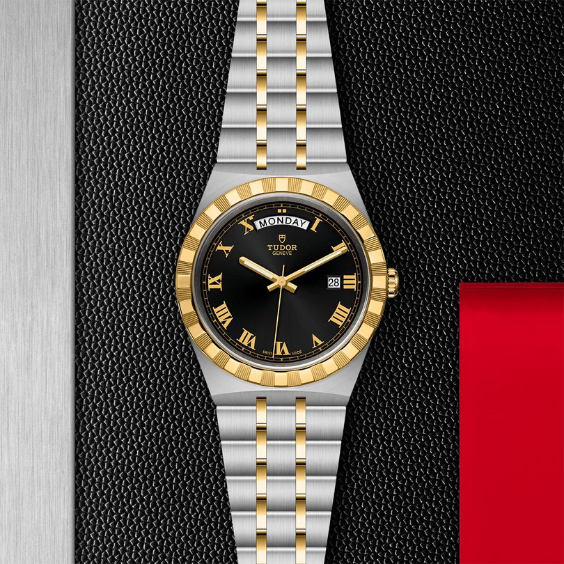  Shop Authentic Tudor Royal Automatic Black Dial Two Tone Steel Strap Watch for Men - M28603-0003 - Luxxuri