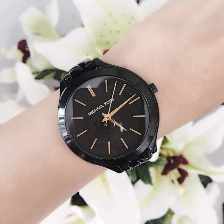  Shop Authentic Michael Kors Slim Runway Black Dial Black Steel Strap Watch for Women - MK3317 - Luxxuri
