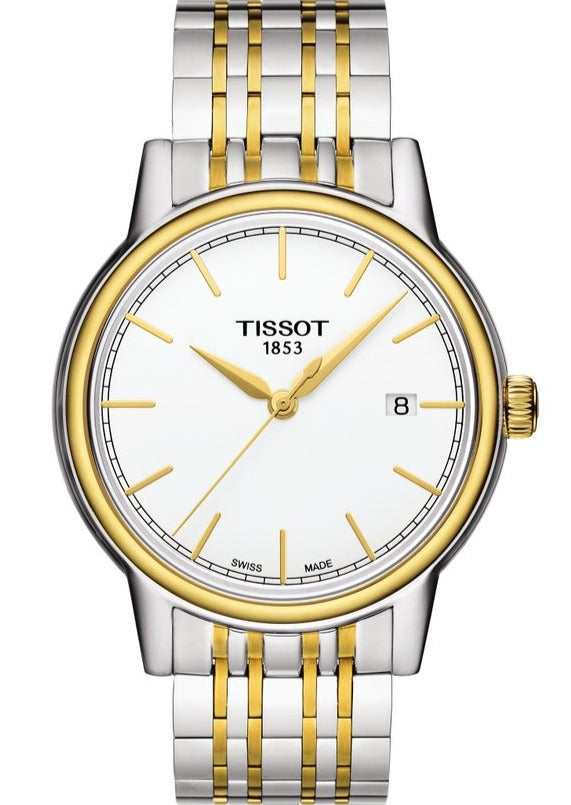  Shop Authentic Tissot T Classic Carson Quartz White Dial Two Tone Steel Strap Watch for Men - T085.410.22.011.00 - Luxxuri