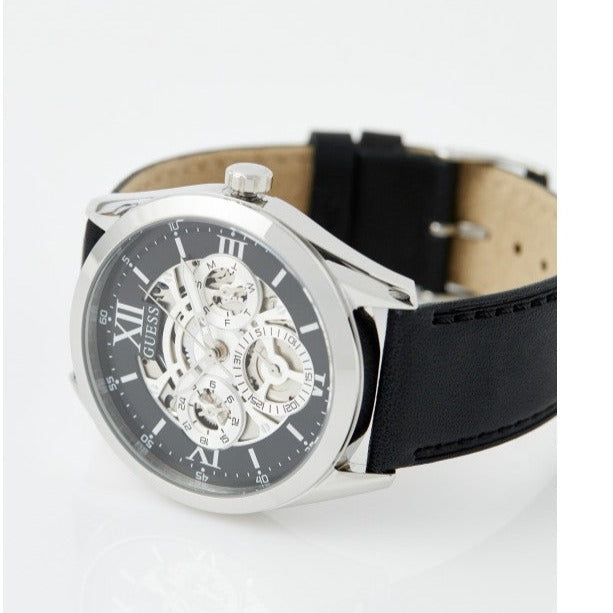  Shop Authentic Guess Tailor Multifunction Black Dial Black Leather Strap Watch for Men - GW0389G1 - Luxxuri