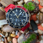 Shop Authentic Fossil Bannon Multifunction Black Dial Red Silicone Strap Watch for Men - BQ2499 - Luxxuri