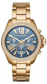 Shop Authentic Michael Kors Wren Diamonds Blue Dial Gold Steel Strap Watch for Women - MK6291 - Luxxuri