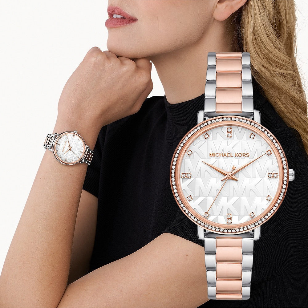  Shop Authentic Michael Kors Pyper Quartz White Dial Two Tone Steel Strap Watch For Women - MK4667 - Luxxuri