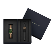  Shop Authentic Daniel Wellington Pressed Melrose Emerald Green Rose Gold Mesh Strap Watch For Women - DW00100445 - Luxxuri