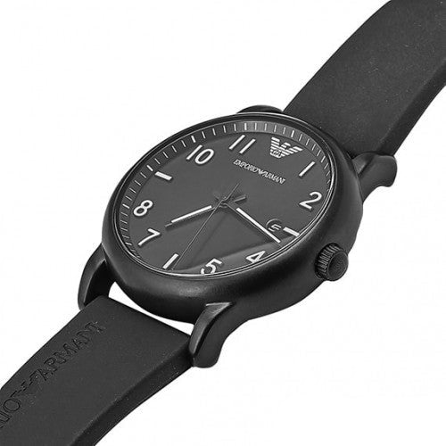 Shop Authentic Emporio Armani Luigi Quartz Black Dial Black Silicon Strap Watch For Men - AR11071 - Luxxuri