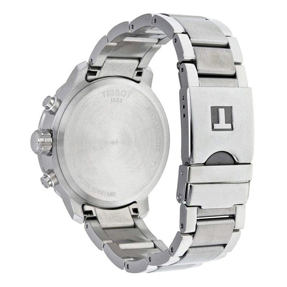  Shop Authentic Tissot Quickster Chronograph Silver Dial Watch For Men - T095.417.11.037.00 - Luxxuri