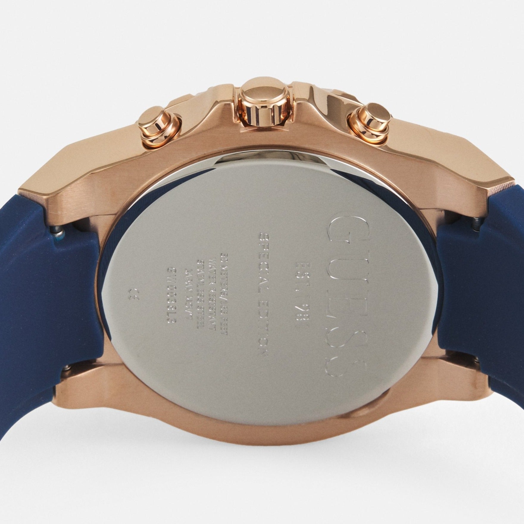  Shop Authentic Guess Caliber Chronograph White Dial Blue Silicone Strap Watch for Men - W0864G5 - Luxxuri
