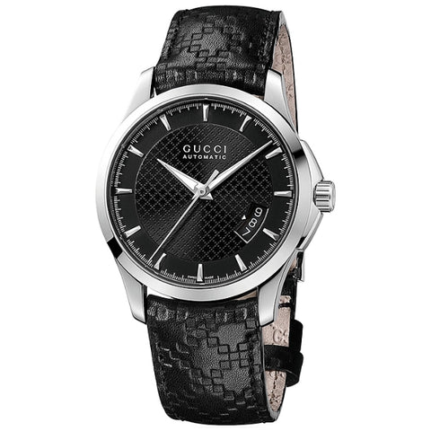  Shop Authentic Gucci G Timeless Quartz Black Dial Black Leather Strap Watch for Men - YA126413 - Luxxuri