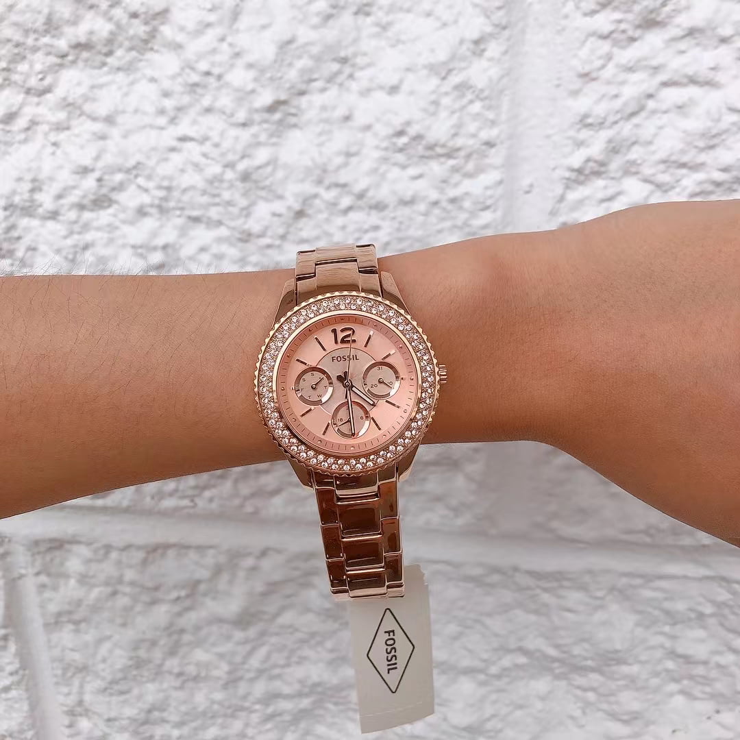  Shop Authentic Fossil Stella Rose Gold Dial Rose Gold Steel Strap Watch for Women - ES3590 - Luxxuri