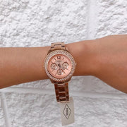  Shop Authentic Fossil Stella Rose Gold Dial Rose Gold Steel Strap Watch for Women - ES3590 - Luxxuri