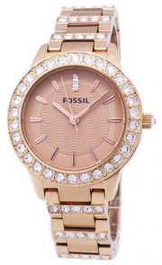  Shop Authentic Fossil Jesse Crystal Rose Gold Dial Rose Gold Steel Strap Watch for Women - ES3020 - Luxxuri