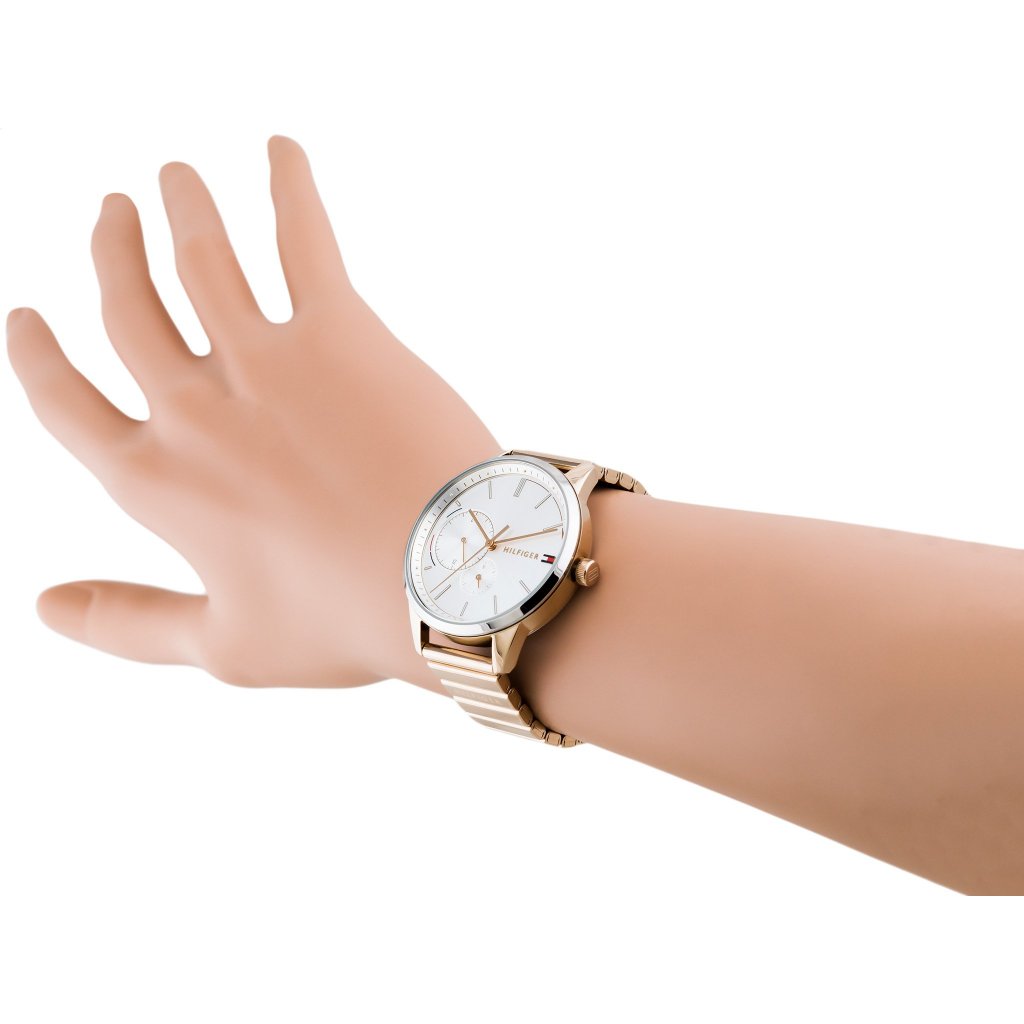  Shop Authentic Tommy Hilfiger Brooke Silver Dial Rose Gold Steel Strap Watch for Women - 1782021 - Luxxuri