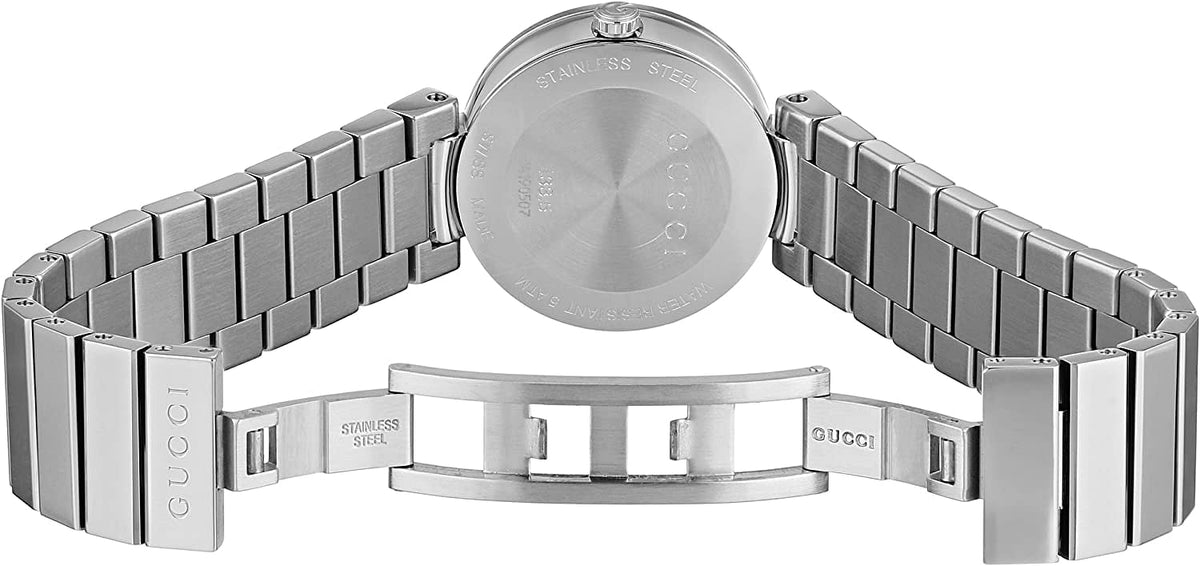  Shop Authentic Gucci G Interlocking Silver Dial Silver Steel Strap Watch For Women - YA133503 - Luxxuri