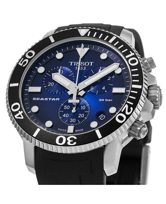  Shop Authentic Tissot Seastar 1000 Chronograph Blue Dial Black Rubber Strap Watch For Men - T120.417.17.041.00 - Luxxuri