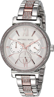  Shop Authentic Michael Kors Sofie Chronograph White Dial Two Tone Steel Strap Watch For Women - MK4353 - Luxxuri