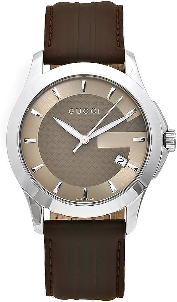  Shop Authentic Gucci G Timeless Quartz Brown Dial Brown Rubber Strap Watch For Men - YA126403 - Luxxuri