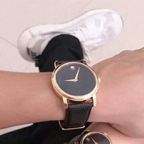  Shop Authentic Movado Museum Black Dial Black Leather Strap Watch For Men - 2100005 - Luxxuri