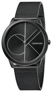 Shop Authentic Calvin Klein Minimal Black Dial Black Mesh Bracelet Watch for Men - K3M5145X - Luxxuri