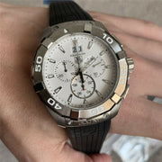  Shop Authentic Tag Heuer Aquaracer Chronograph White Dial Black Rubber Strap Watch for Men - CAY1111.FT6041 - Luxxuri