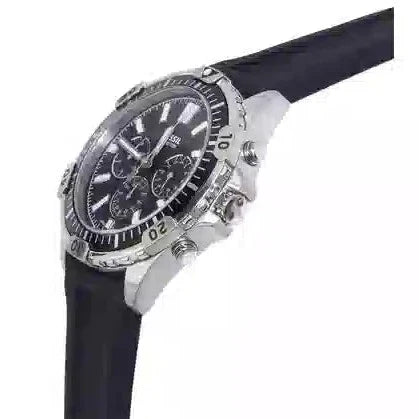  Shop Authentic Fossil Garrett Chronograph Black Dial Black Rubber Strap Watch for Men - FS5624 - Luxxuri