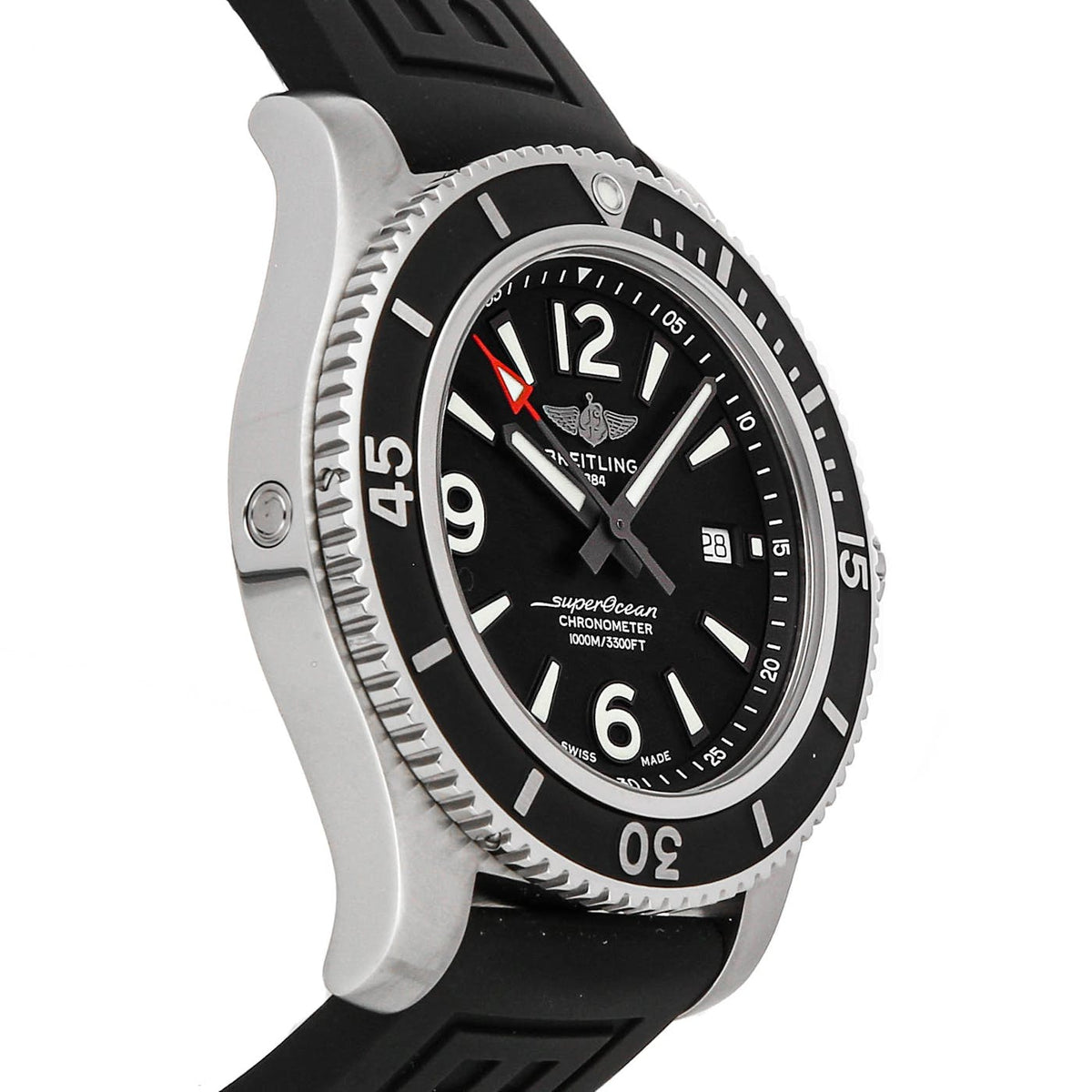  Shop Authentic Breitling Superocean II 44mm Black Dial Black Rubber Strap Watch for Men - A17367D71B1S2 - Luxxuri