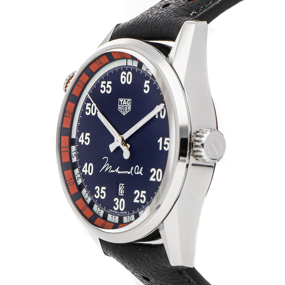  Shop Authentic Tag Heuer Carrera Muhammad Ali Calibre 5 Black Dial Black Leather Strap Watch for Men - WAR2A11.FC6337 - Luxxuri