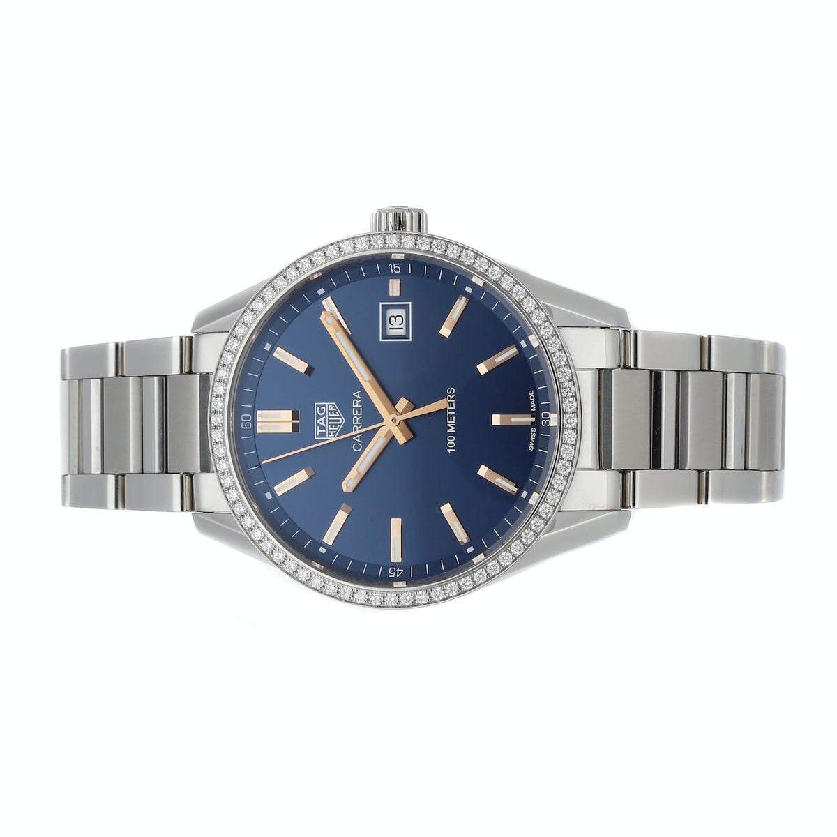  Shop Authentic Tag Heuer Carrera Quartz Diamonds Blue Dial Silver Steel Strap Watch for Women - WAR1114.BA0601 - Luxxuri