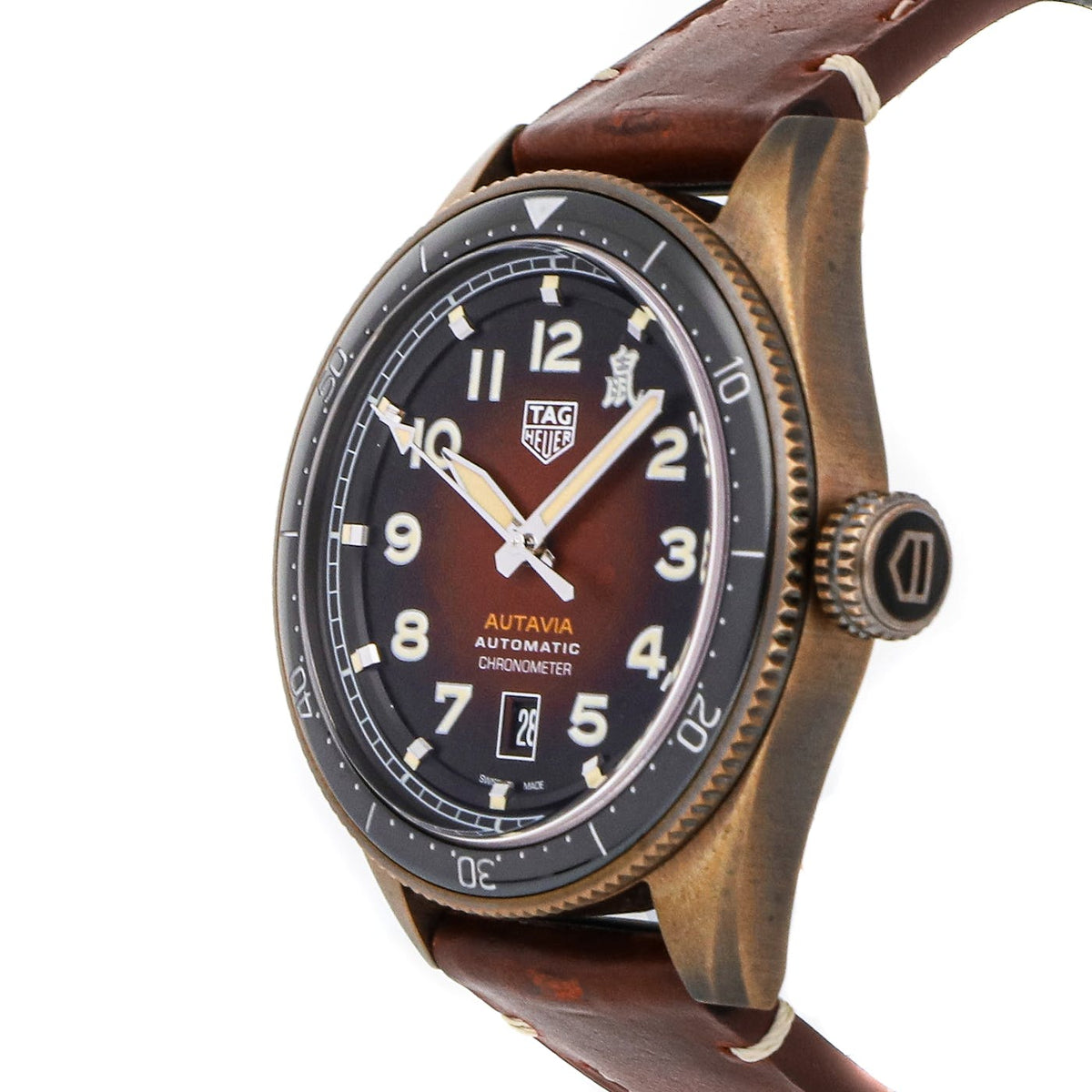  Shop Authentic Tag Heuer Autavia Calibre 5 Chinese New Year Maroon Dial Maroon Leather Strap Watch for Men - WBE5193.FC8300 - Luxxuri