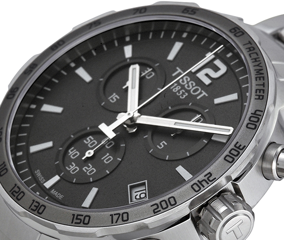  Shop Authentic Tissot Quickster Chronograph Black Dial Silver Steel Strap Watch For Men - T095.417.11.067.00 - Luxxuri