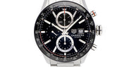  Shop Authentic Tag Heuer Carrera Automatic Chronograph Black Dial Silver Steel Strap Watch for Men - CBM2110.BA0651 - Luxxuri