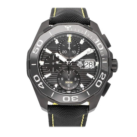  Shop Authentic Tag Heuer Aquaracer Chronograph PVD Black Dial Black Nylon Strap Watch for Men - CAY218A.FC6361 - Luxxuri