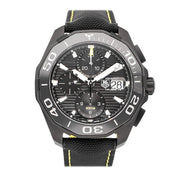  Shop Authentic Tag Heuer Aquaracer Chronograph PVD Black Dial Black Nylon Strap Watch for Men - CAY218A.FC6361 - Luxxuri